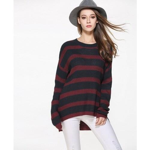 Fashion Pullovers Women O-Neck Loose Knitted Sweaters Long Sleeve Solid Tops Autumn Female Clothing Sueter Mujer Hot Sale