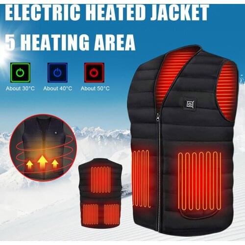 3 Gears Adjustable Men Winter Heated Vest Jacket USB Infrared Electric Heating Vest Women Outdoor hunting veste chauffante