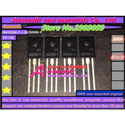 100% new imported original 2SA1220A-Y 2SC2690A-Y 2SA1220A 2SC2690A TO-126 Audio switching triode (1 sets)
