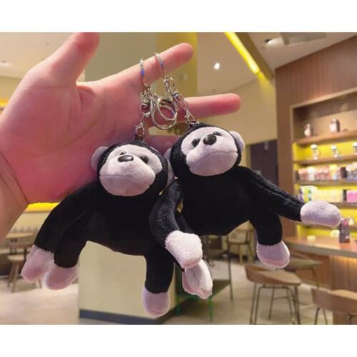 12cm Plushed keychain pendant Toy Gorilla doll Decoration gorilla ornament for bags Soft plush doll