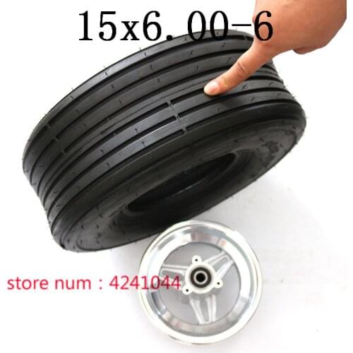 15x6.00-6 Straight Rib Lawn & Garden Tire wheels 15X6-6 inch 168CC Karting Go Kart Motorcycle Wheel Rim With Tubeless Tyre
