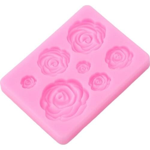3D Rose Flower Cake cutter Silicone Molds for soap nature Cake Decorating Tools Fondant Embosser Stencil Kitchen Pastry Moulds