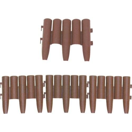 5pcs Artificial Wood Fence Imitation Wooden Garden Border Durable Edging Splicing For Wedding Decoration Lawn Path Fence