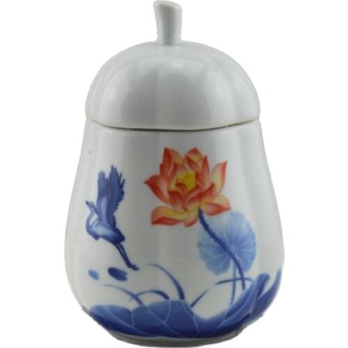 Jingdezhen antique porcelain precious stones blue and white lotus leaf tea pumpkin map commodity ceramic collectio