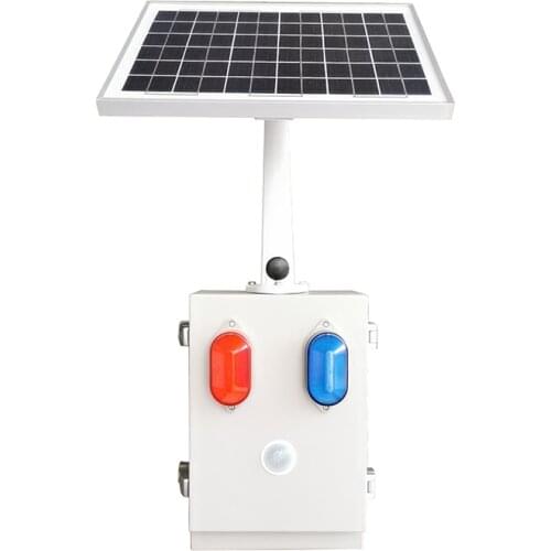Emergency Industrial Solar Sound and Light Alarm Wireless waterproof with Infrared Sensor Red And Blue Flashing Warning Light