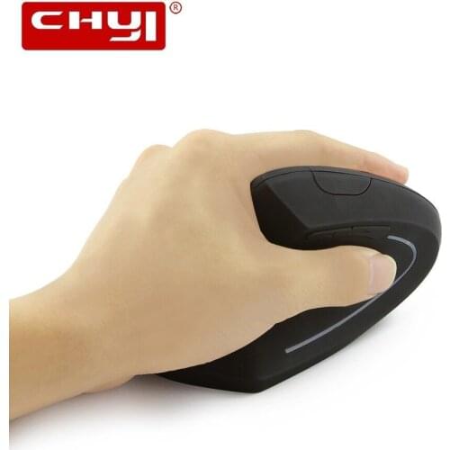 CHYI Wireless Vertical Mouse Ergonomic Optical Left Hand Computer Gaming Mause 800-1200-1600DPI 5D LED Light Mice For PC Laptop