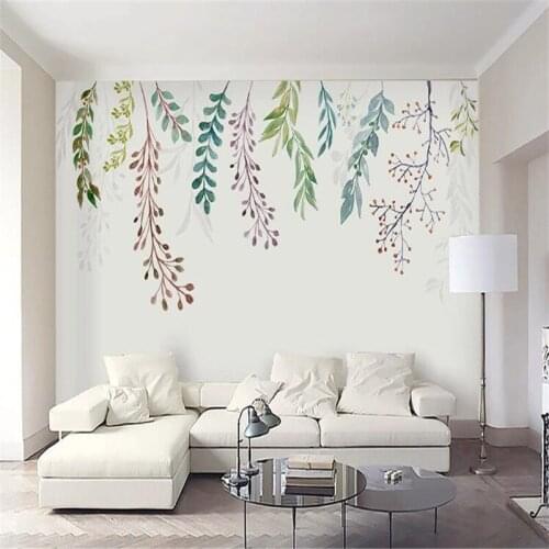 Large 3D wallpaper mural custom Nordic small fresh leaves Background, wallpaper, mural