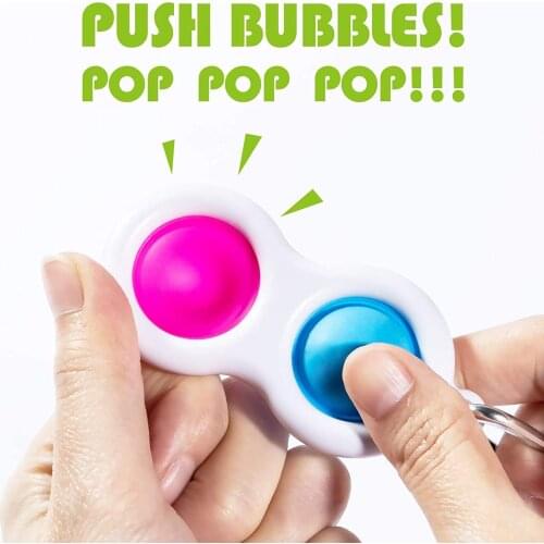 Potable simpl dimmer Fidget Toys Mini Push Pop Bubble Dimple Sensory Toy Keychain Dimple Fidget Popper for Adults/ Kids