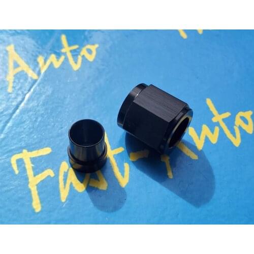 Black 9/16UNF AN6 AN 6 6AN 3/8" Hardline hard Tube Nut and Sleeve for racing car transmission oil cooler kits