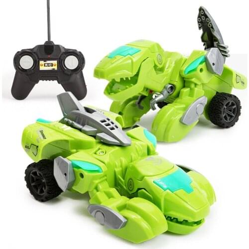 Kid Toy Remote Control Deformation Metamorphosis Dinosaur Car One-button Acousto-optic Sound Effect Boy Serpenti Lifelike Spider