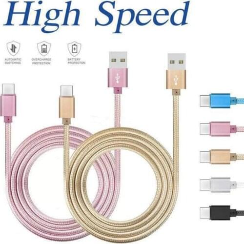 High Speed Fast Charging Cable Metal Housing Braided Micro USB Cable Durable Tinning Charging USB Type C 8 Pin Cable For iphone