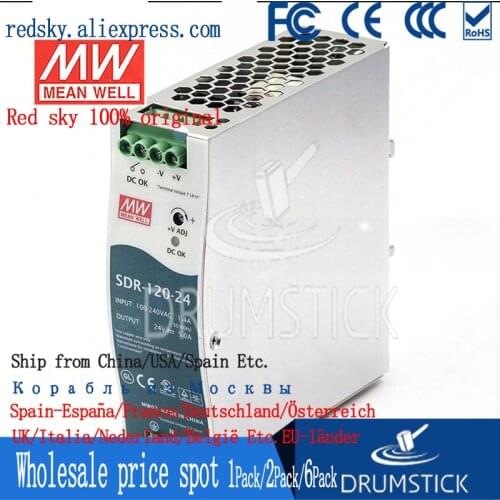 Steady MEAN WELL SDR-120-24 24V 5A SDR-120 24V 120W Single Output Industrial DIN RAIL with PFC Function