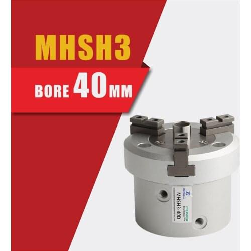 MHSH3 with Inner Hole 3 Jaw Pneumatic Air Gripper Parallel Style MHSH MHSH3-16D MHSH3-20D