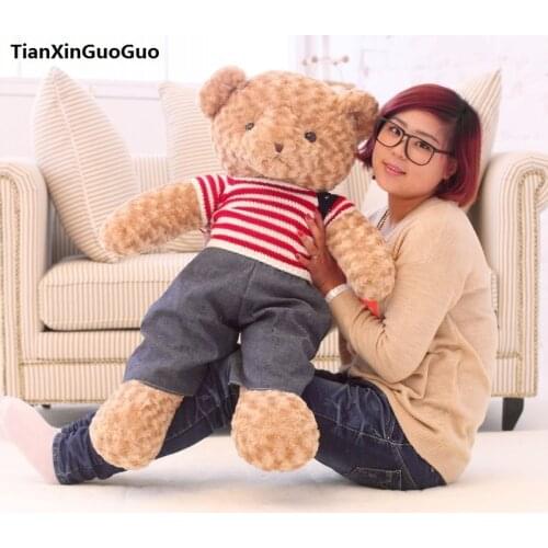 Cartoon bear large 100cm sweater cloth teddy bear plush toy soft throw pillow Christmas gift h0901