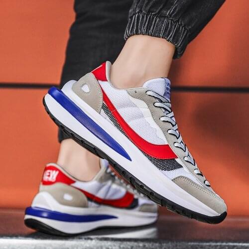 2021 New Men Outdoor Breathable Mesh Jogging Sport Shoes Running shoes Sneakers Men Shoes Light Suede Leather Forrest shoes