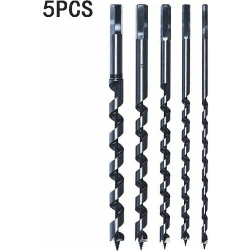 5PCS Reaming Drill Bit Set 6-14mm Long Auger Drill Bit Woodwork Hole Saw Hex Shank Spiral Drilling Hex Shank Wood Plank Hole