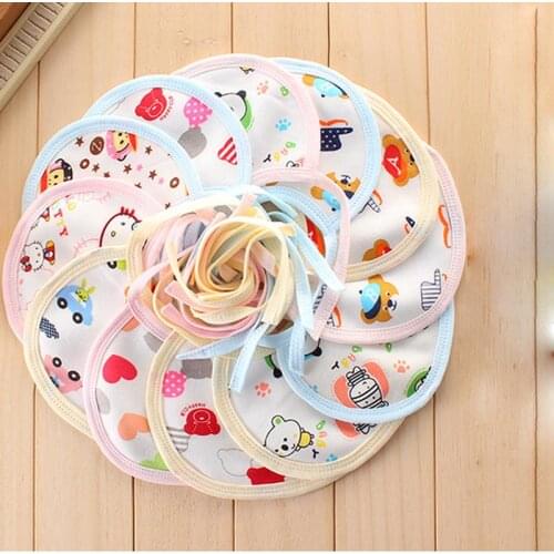 10pcs/set Pure Cotton Infant Bib Newborn Baby Waterproof Cartoon Home Towel For 0-1 Years Feeding Accessories Random Color