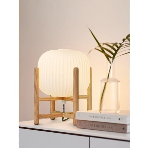 Table Lamp Bedroom Simple Modern Creative American Retro Living Room Decorative Lamp Home Warm Glass Bedside Lamp