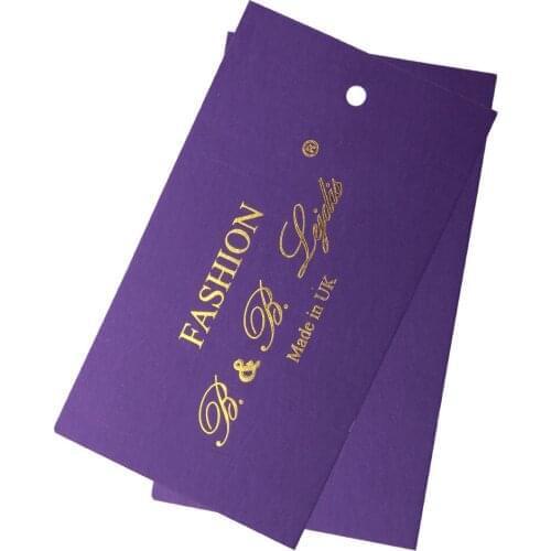 Custom Kraft Paper Hang Tags For Clothing Price List With Stamped Foil Gold Logo For Gift Label Customized Cloth Swing Paper Tag