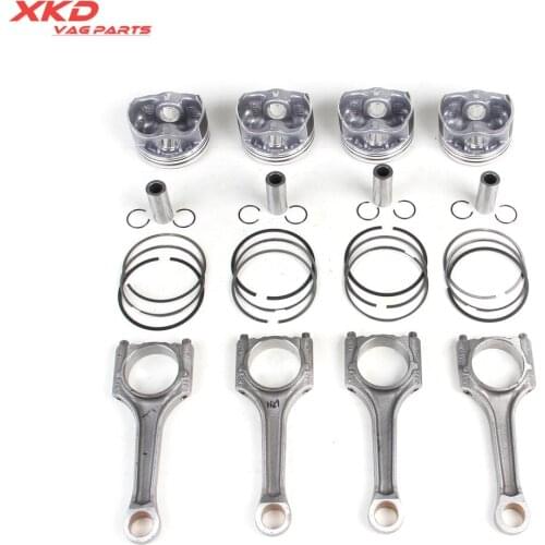 06H107065BK Piston Ring Assembly&Connecting Rods Kit Fit For V-W Passat CC Au-di A4 A5 A8 1.8T 06J198401F