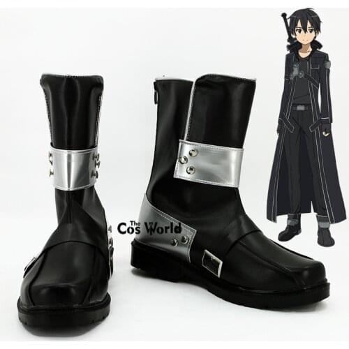 Sword Art Online Narusaka Kazuto Kirigaya Kazuto Kirito Anime Customize Cosplay Flat Shoes Boots