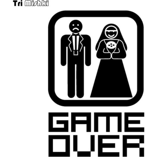 Tri Mishki HZX086 20*13.3cm car sticker auto game over funny Vinyl Decals Accessories sticker