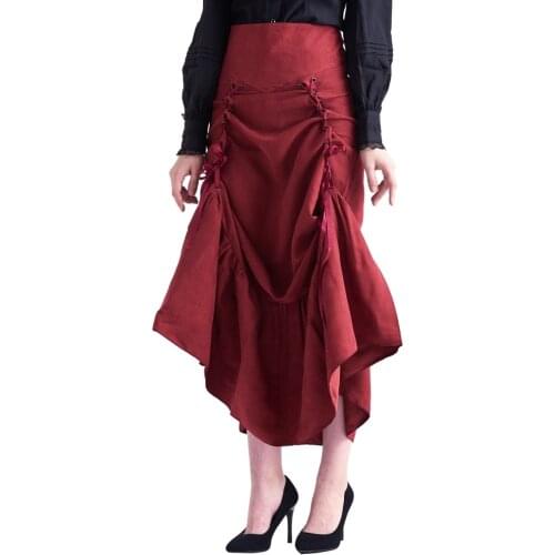 Steampunk Gothic Skirt Women Clothing High Low Ruffle Party Skirts Lolita Medieval Victorian Gothic Punk Skirt