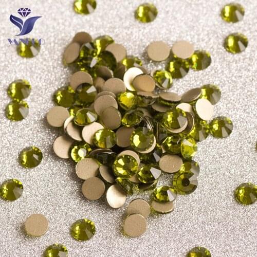 YANRUO SS30-SS34 288pcs Olivine Strass Flatback Rhinestone Crystal Stone Non Hot-Fix Rhinestones Applications For Clothes