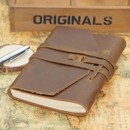 Handmade Leather First Layer Cowhide Hand Account Sketch Book Notebook Travel Book