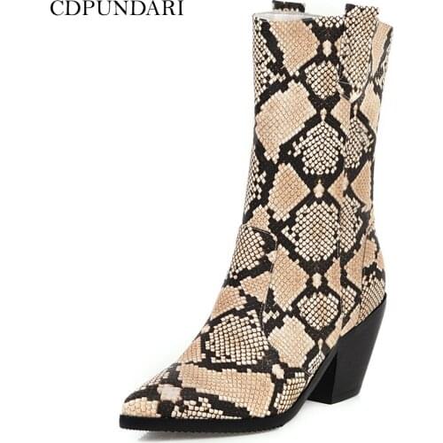 CDPUNDARI Cowboy boots for women Ankle boots High heel western boots Ladies Winter shoes woman
