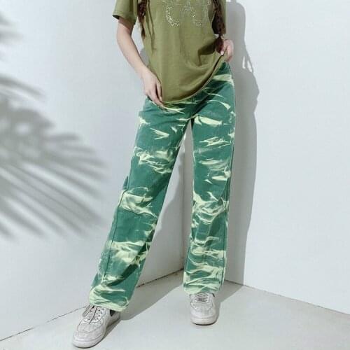 2021 Women Casual Trousers with Chic Print, Straight Version Street Style Bright Colors Summer Clothing