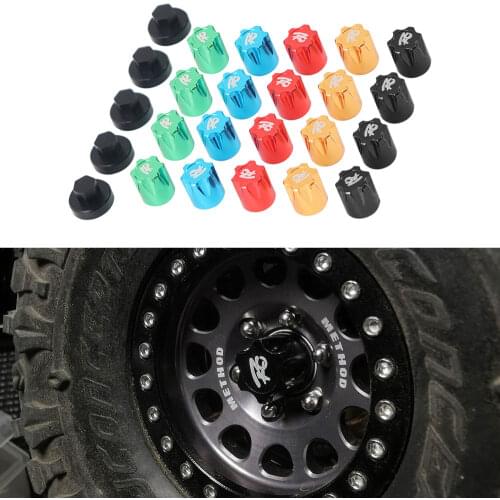 1/10 RC Crawler Car Axial SCX10 D90 TRAXXAS TRX4 TF2 Capra Upgrade Piece Metal Wheel Rim Center Cap Dust Cap M4 Nut 4PCS