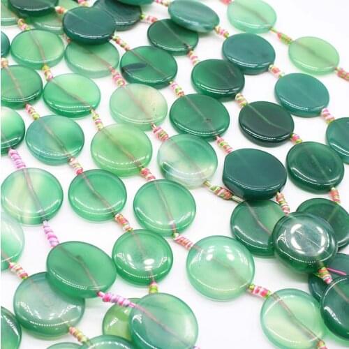 2strands/lot 30 mm Natural emerald glossy round agate Coin Stone Beads For DIY Necklace Jewelry Making Loose 15" Free Shipping