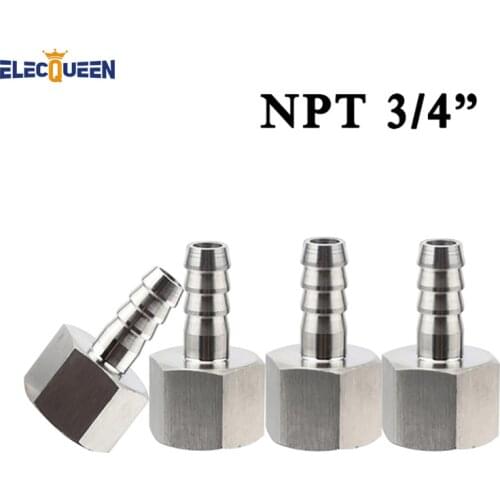 4Pcs Stainless Steel Hose Barb-3/4" NPT X 13mm Barb,Homebrew Hardware, Pump fitting