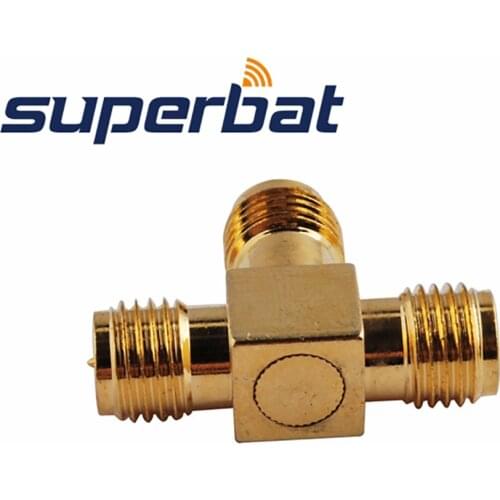 Superbat 5 pcs RP-SMA Adapter RP-SMA Female Jack to Reverse Jack to Reverse Jack T Type RF Coaxial Connector
