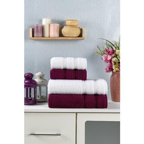 Bemucci Textile Cotton 50x90 + 70x140 4'lü Towel Set-Sandor