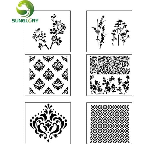 DIY 6PCS Flowers Fondant Cake Stencil Cake Template Mold Wedding Decoration Cupcake Cookie Stencils Lace Cake Mold Baking Tools