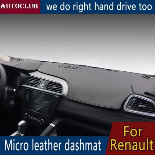 For Renault Latitude Megane Captur Kadjar Fluence Leather Dashmat Dashboard Cover Pad Dash Mat Carpet 2014 -2019