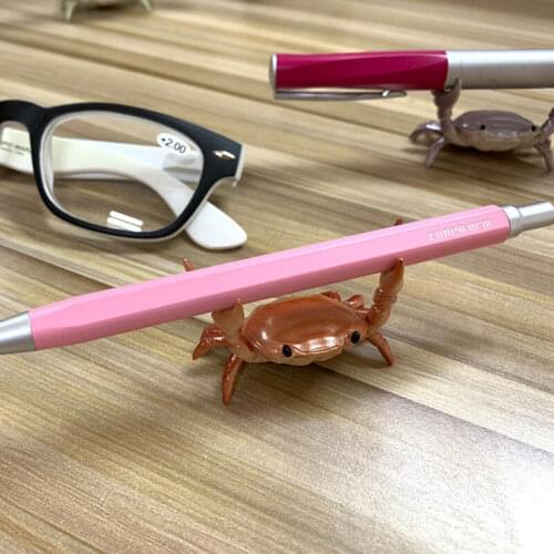 4 Colors New Japanese Creative Cute Crab Pen Holder Weightlifting Crabs Penholder Bracket Storage Rack Gift Stationery Drop Ship