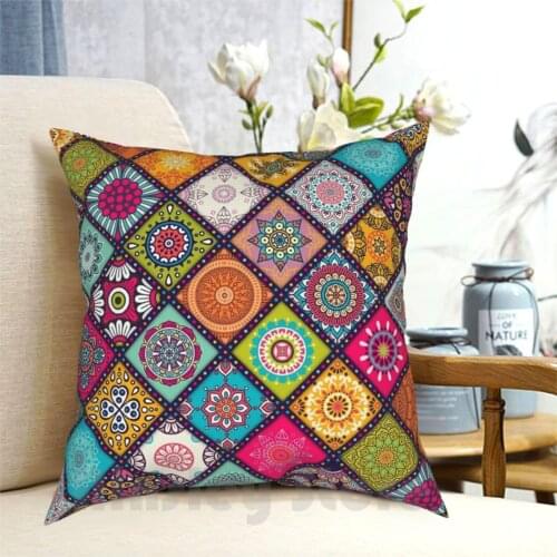 Mandala Hippie Bohemian Boho Ethnic Pattern Novelty Print Pillow Case Printed Home Soft Throw Pillow Mandalas Mandala