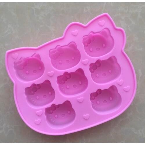 Spot Wholesale 8 Cats Head Silicone Cake Model Chocolate Mold XG002
