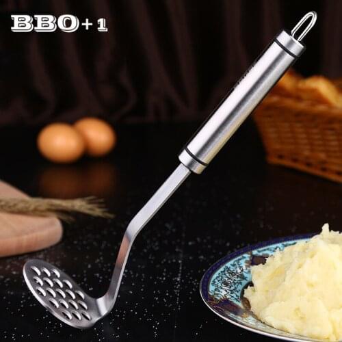 Stainless Steel Potato Press Mud Potato Mash Pressed Tools Sturdy Potato Masher Potato Press Long handle Kitchen Gadgets Cooking