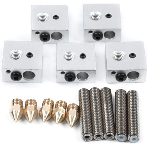 Durable Throat Tube Brass Extruder Nozzle Heater Block for MK8 Makerbot 3D Printer