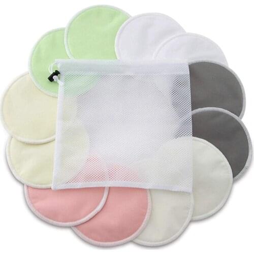 Organic Bamboo Nursing Pads (12 Pack) with Bonus Laundry Bag By - Washable Breastfeeding Pad Are Super Soft, Reusable and Hypoal