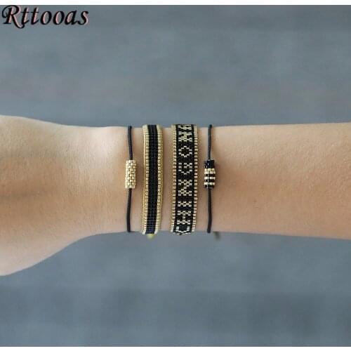 Rttooas Gold Miyuki Beaded Bracelet Set For Women Simple Handmade Woven Mini Charm Bracelet Wholesale/Dropshipping 2020 New