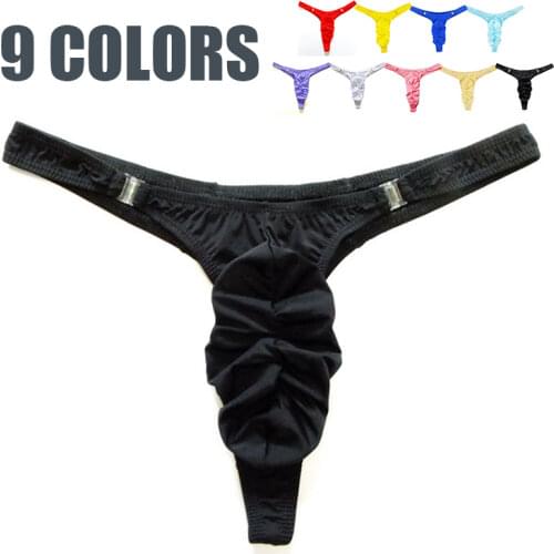 Sexy Underwear Men Elastic T-back Thong With Buckle Jockstrap Gay Mens Briefs Cuecas Male Underwear with Penis Sheath Lingerie