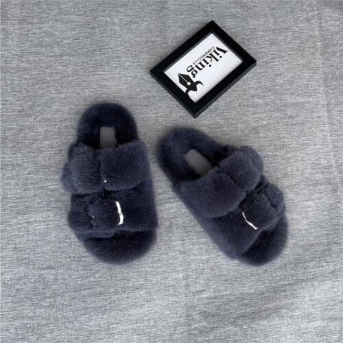 Women Mink Fur Slippers Fashion Luxury High Quality 100% Summer Flip Flops Comfortable And Soft Home Flat Shoes
