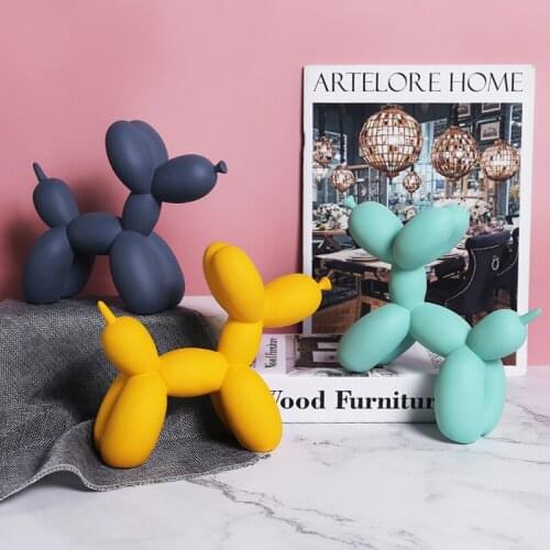 Nordic Creative Balloon Dog Resin Dog Figurine Matte Color Living Room Kids Bedroom Decoration Home Desktop Ornaments Modern New