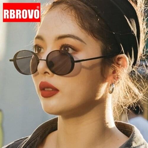 RBROVO Steampunk Round Sunglasses Women Vintage Sunglasses Women Brand Designer Glasses for Women Retro Oculos De Sol Feminino