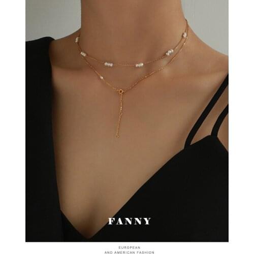 Vintage Natural Pearl Necklace for Women Short Necklace Clavicle Chain New Normcore necklace women choker necklace pendant